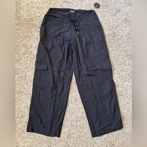 Black, Klassy Network, Small Parachute pants with drawstring